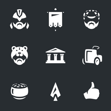 Vector Set of Gladiator Arena Icons.