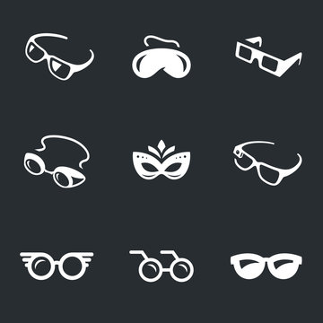 Vector Set of Glasses Icons.