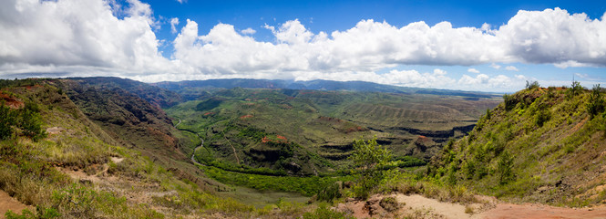 Fototapeta na wymiar Waimea Canyon Panorama, Waimea Canyon State Park, Kauai, Hawaii, USA