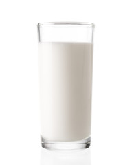 Glass of milk., Isolated on a white background.