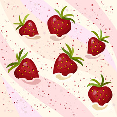 Seamless pattern strawberry mousse