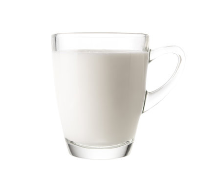 Glass of milk., Isolated on a white background.