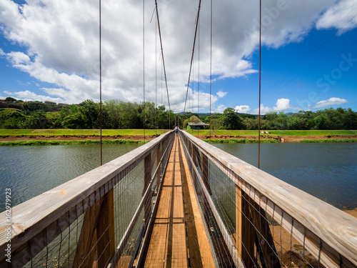 Swinging Bridge Hanapepe Kauai Hawaii Stock Photo And