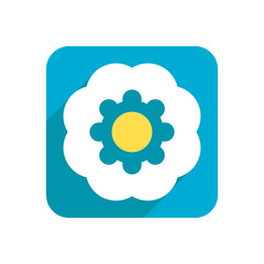 Flower, colored flat icon on a white background for design, logo. Vector illustration