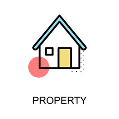 Property icon and home symbol on white background with illustration design.vector