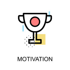Motivation icon with trophy on white background illustration design.vector