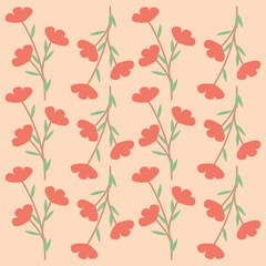 red flower seamless pattern design.vector