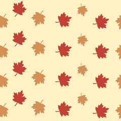 Fototapeta premium Maple leaves seamless vector pattern for wallpaper