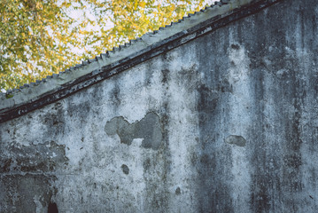 detail shot of stone wall in an old traditional village of China.