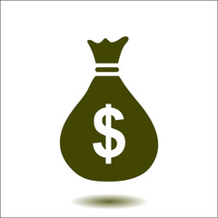 Dollar USD currency symbol. Flat design style. 