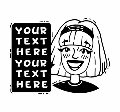 Good girl says For text Black and white
