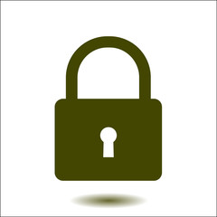 Lock icon. User login or authenticate icon.  Flat design style. 