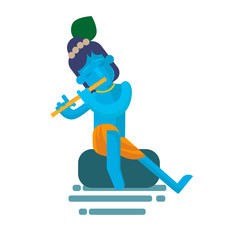 God Krishna character sitting