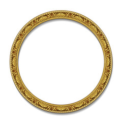 round frame gold color with shadow