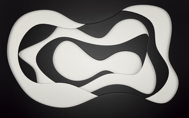 Naklejka premium Abstrakcjonistyczny czarny i biały geometryczny tło. Renderowanie 3D