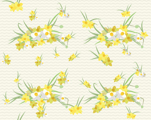 Floral narcissus retro vintage background