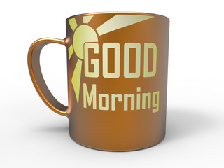 3D rendering of a colored ceramic mug