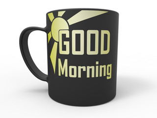 3D rendering of a colored ceramic mug