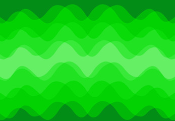 Abstract background vector along the green wave that overlap.