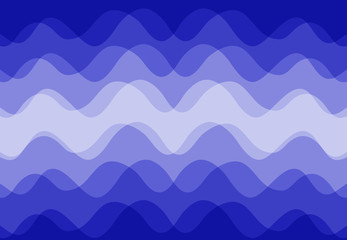 Abstract background vector along the blue wave that overlap.