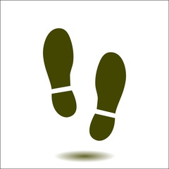 Black Imprint soles shoes icon. Flat design style.