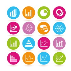 data graph, chart data icons