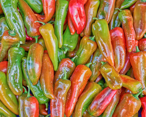 organic pepprs top view, natural background