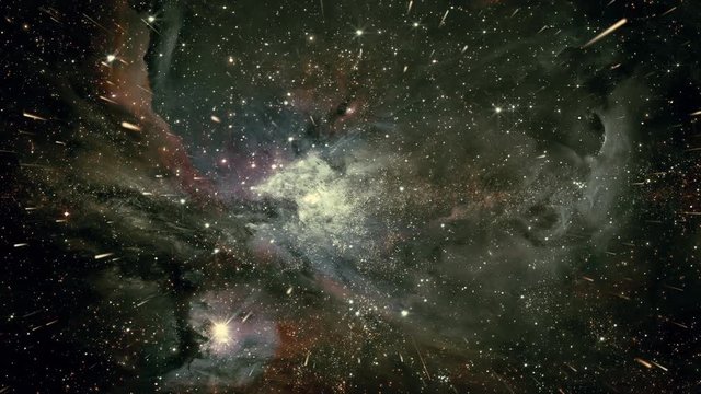 Space 2253: Flying through star fields in deep space (Loop).