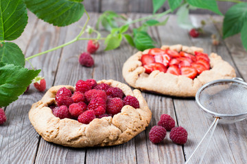 Berry Tart. Galette with summer berries.
