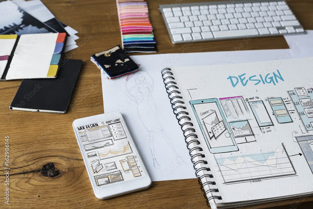 Wall mural web template layout draft sketch