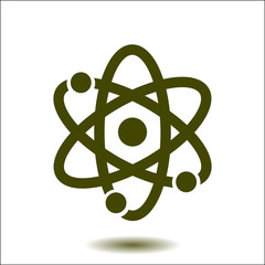 Atom sign symbol. Atom part icon. Flat design style.