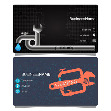 Plumbing Business Card Vector