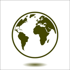 Globe icon. Traveling on the planet Earth. Trip around the world.