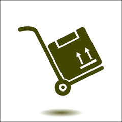 Truck with boxes icon.  Hand truck sign symbol.