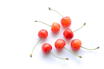 Naklejka na ściany i meble Japanese cherry fruit isolated