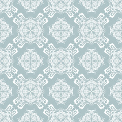 Oriental classic light blue and white pattern. Seamless abstract background with repeating elements. Orient background