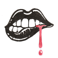 Lips and blood