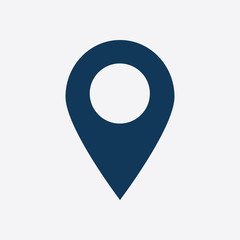 Map pointer icon. GPS location sign. Flat design style. 