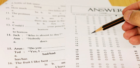 Fototapeta premium English grammar test sheet