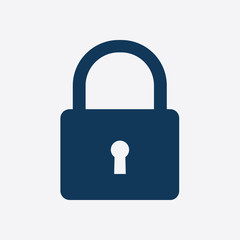 Lock icon. User login or authenticate icon.  Flat design style. 