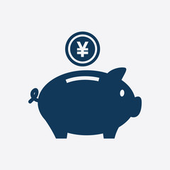 Piggy bank icon. Pictograph of moneybox. Flat design.