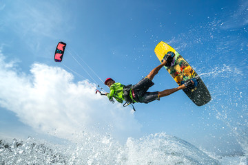 Kite surfing.