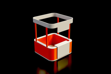 Modern commercial kiosk, original 3d rendering