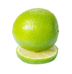 Lemon green isolated on white background with clipping path