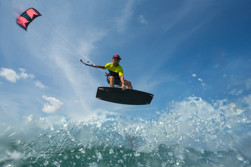 Kite surfing.