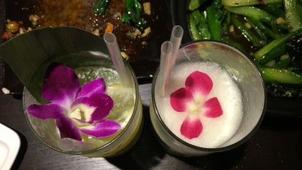 Fresh Asian flower cocktail