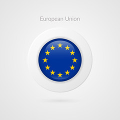 Europe flag vector sign. Isolated European Union circle symbol. EU illustration icon with starts for presentation, business, marketing project, advertisement, travel, concept, web design, badge, logo