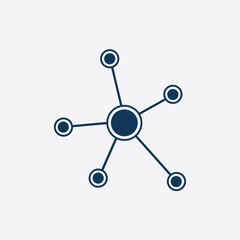 Social network single icon. Global technology. The network of social connections in the business.