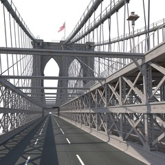 Brooklyn Bridge on white. 3D illustration