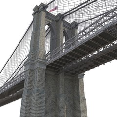 Brooklyn Bridge on white. 3D illustration